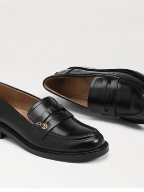 Sam Edelman Leather Penny Loafers with Gold Accent - Women